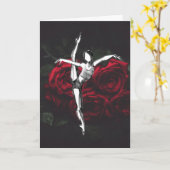 Mooie Ballerina en Rozen Ballet Verjaardag Kaart (Gele Bloem)