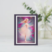 Mooie Ballerina en Rozen Floral Ballet Dance Briefkaart (Staand voorkant)
