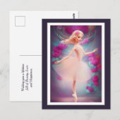 Mooie Ballerina en Rozen Floral Ballet Dance Briefkaart (Voorkant / Achterkant)