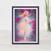 Mooie Ballerina en Rozen Floral Ballet Dance Kaart (Voorkant)