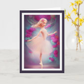 Mooie Ballerina en Rozen Floral Ballet Dance Kaart (Gele Bloem)