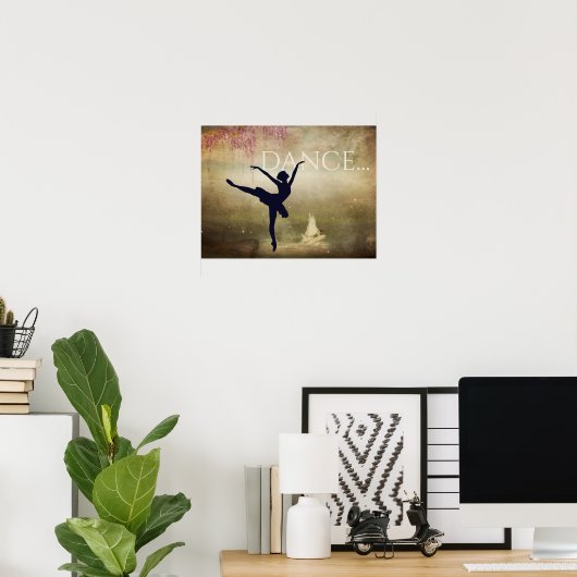 Mooie Ballerina en Swan Dance Poster (Thuiskantoor)