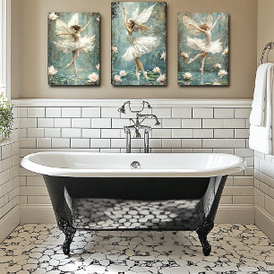 Mooie Ballerina Fee Lelievijver Witte Bloemen Poster