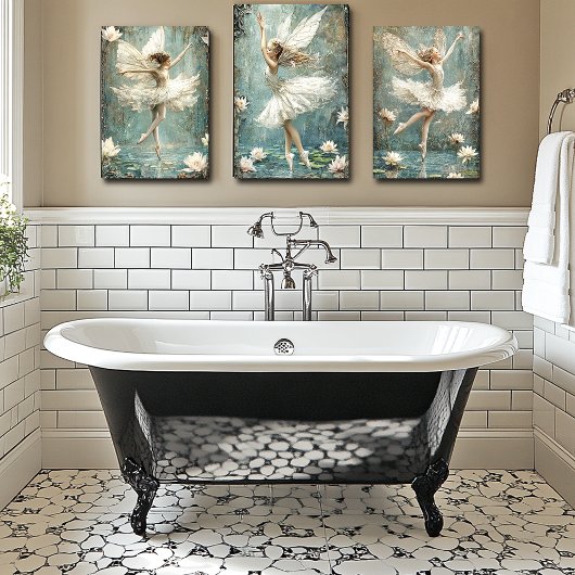 Mooie Ballerina Fee Lelievijver Witte Bloemen Poster