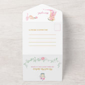 Mooie Ballerina Het is een meisje Baby shower All In One Uitnodiging (Buitenkant)