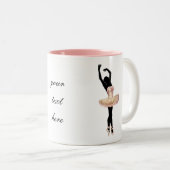 Mooie Ballerina in roze kleur Tweekleurige Koffiemok (Voorkant rechts)