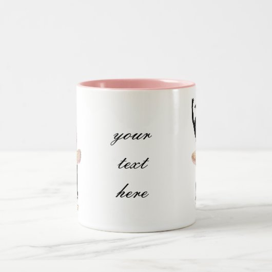 Mooie Ballerina in roze kleur Tweekleurige Koffiemok (Center)