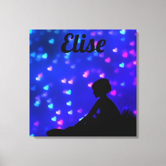 Mooie Ballerina met drijvende harten Canvas Afdruk (Voorkant)