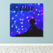 Mooie Ballerina met drijvende harten Canvas Afdruk (Insitu (Houten vloer))