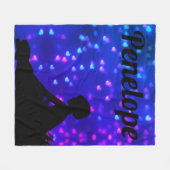 Mooie Ballerina met drijvende harten Fleece Deken (Voorkant (Horizontaal))