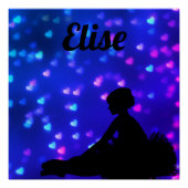 Mooie Ballerina met drijvende harten Perfect Poster (Voorkant)