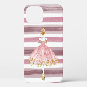 Mooie Ballerina Pastel Pink Stripes Case-Mate iPhone Case