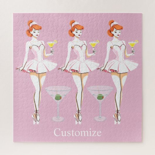 Mooie ballerina poserend met Martini Thunder_Cove Legpuzzel (Verticaal)
