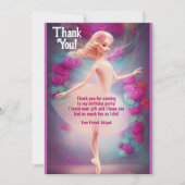 Mooie Ballerina Rozen Floral Ballet Birthday Bedankkaart (Voorkant)