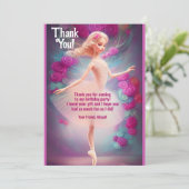Mooie Ballerina Rozen Floral Ballet Birthday Bedankkaart (Staand voorkant)