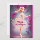 Mooie Ballerina Rozen Floral Ballet Birthday Bedankkaart (Achterkant)