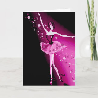 Mooie Ballerina & Rozen Wenskaart Kaart