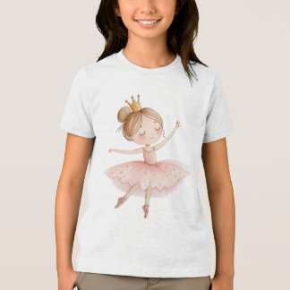Mooie Ballerina Sterren Tutu Gouden Kroon Waterver Tri-Blend Shirt