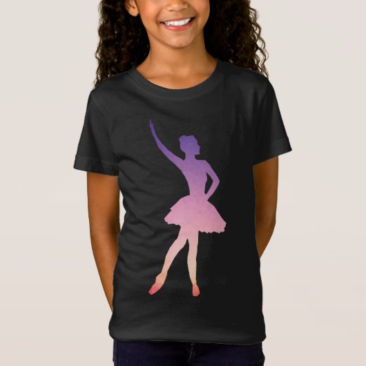 Mooie ballerina T-shirt voor balletmeisje. (Voorkant)