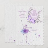 Mooie Ballerina uitnodiging (Voorkant / Achterkant)