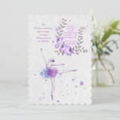 Mooie Ballerina uitnodiging (Staand voorkant)