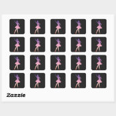 Mooie ballerina voor balletmeisje. vierkante sticker (Vel)