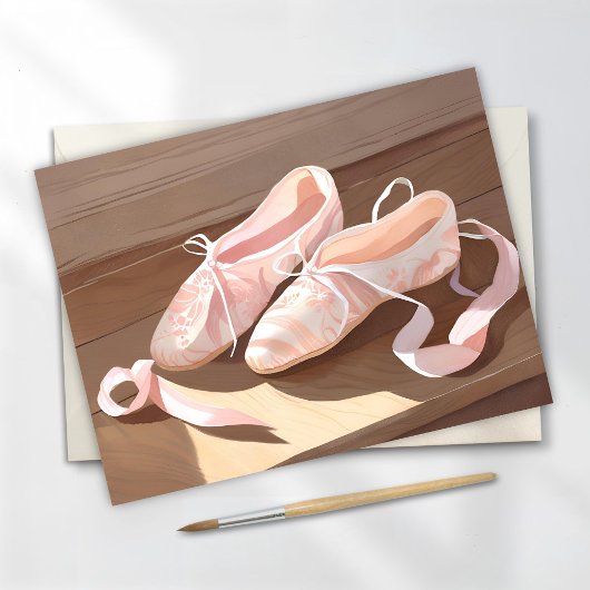 Mooie ballet slippertjes | Mooie roze Briefkaart