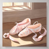 Mooie ballet slippertjes | Mooie roze Poster (Voorkant)