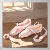 Mooie ballet slippertjes | Mooie roze Poster (Voorkant)