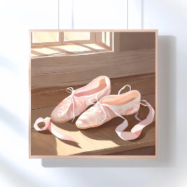 Mooie ballet slippertjes | Mooie roze Poster
