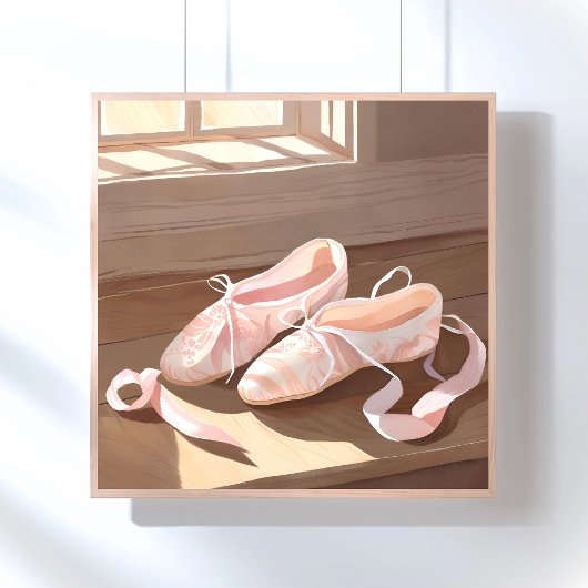 Mooie ballet slippertjes | Mooie roze Poster