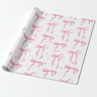 Mooie balletcore roze waterverf strikken cadeaupapier