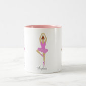 Mooie balletdanser, gekleed in lichtroze kleur tweekleurige koffiemok (Center)