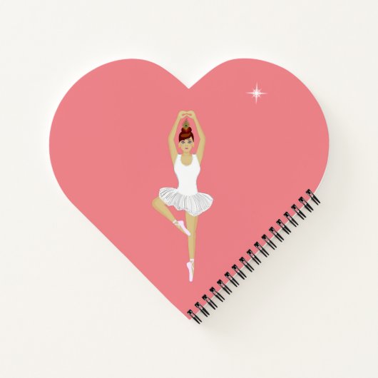 Mooie balletdanser op roze notitieboek (Achterkant)