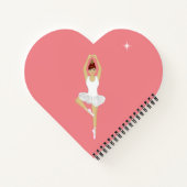 Mooie balletdanseres op roze notitieboek (Achterkant)