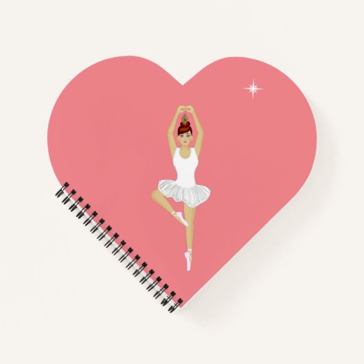 Mooie balletdanseres op roze notitieboek (Voorkant)
