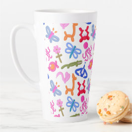 Mooie ballon dieren kleurrijk kinderpatroon latte mok
