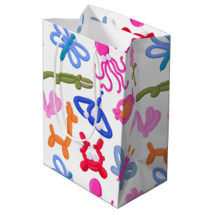 Mooie ballon dieren kleurrijk kinderpatroon medium cadeauzakje