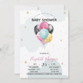 Mooie ballonnen, sterren en wolken kaart (Voorkant)