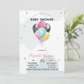 Mooie ballonnen, sterren en wolken kaart (Staand voorkant)