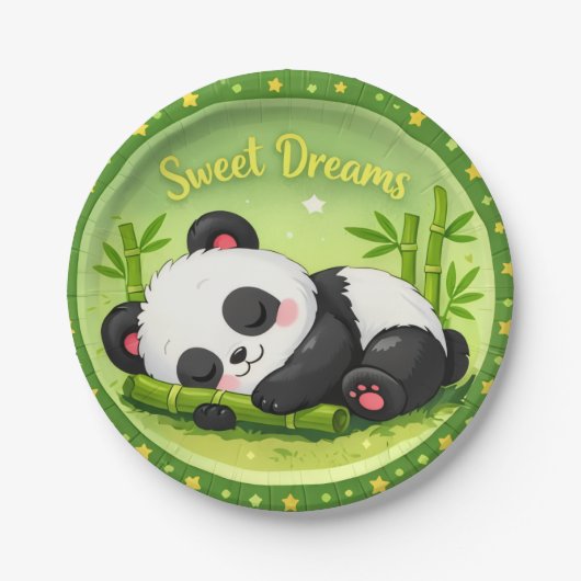 Mooie Bamboe Droompanda Feest Papieren Bord (Voorkant)