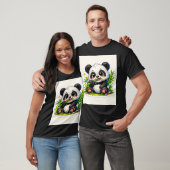 Mooie Bamboe-etende Pandasticker T-shirt (Unisex)