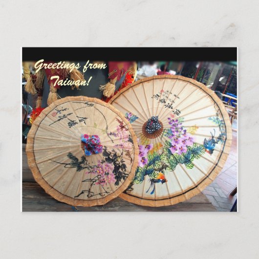 Mooie bamboe-paraplu's uit Taiwan Briefkaart (Voorkant)