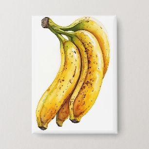Mooie Banaan Aquarel Kunst Button