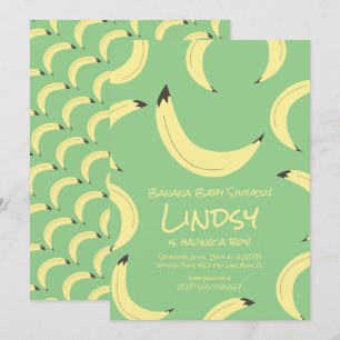 Mooie banaan groene jongen baby shower uitnodiging