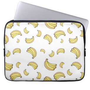 Mooie Bananenprint Handgetekende Banaan Esthetie Laptop Sleeve