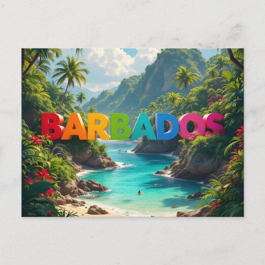 Mooie barbados briefkaart (Voorkant)