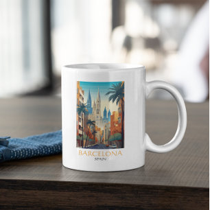 Mooie Barcelona Spanje Retro Vintage Reis Koffiemok