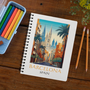 Mooie Barcelona Spanje Retro Vintage Reis Notitieboek