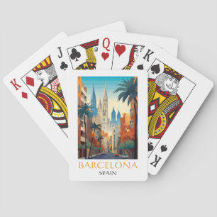 Mooie Barcelona Spanje Retro Vintage Reis Pokerkaarten